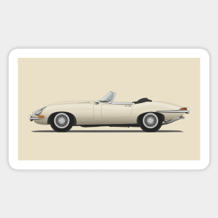 Jaguar E Type Roadster Old English White Sticker